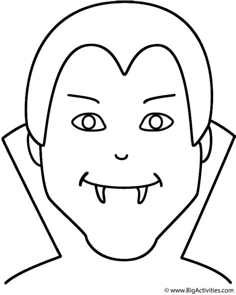 Vampire Face Coloring Page Halloween