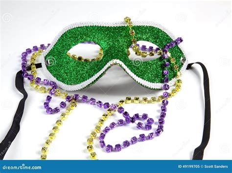 Mardi Gras Mask With Beads Stock Image Image Of Mardi 49199705