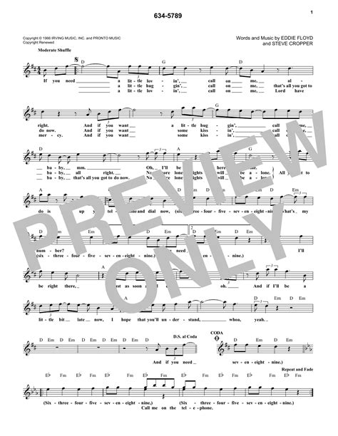 634 5789 Lead Sheet Fake Book Print Sheet Music Now