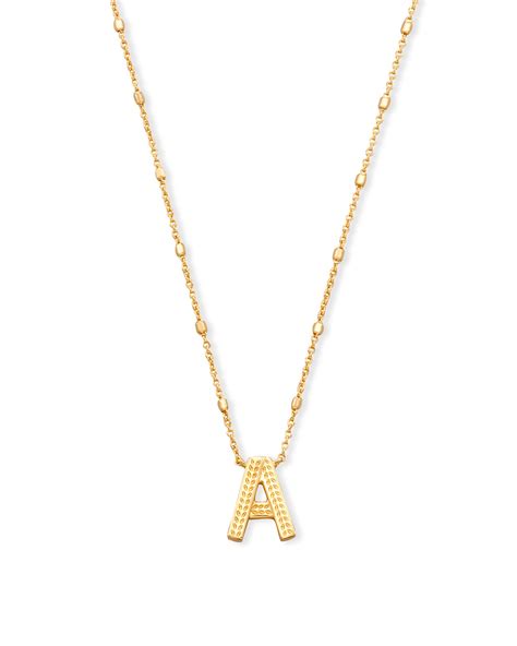 Letter A Pendant Necklace In Gold Kendra Scott