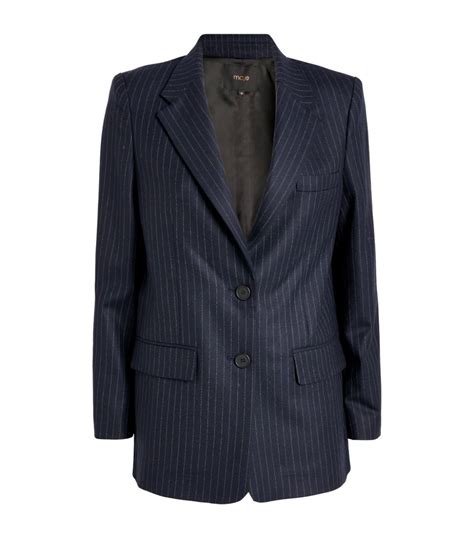 Maje Pinstripe Single Breasted Blazer Harrods US