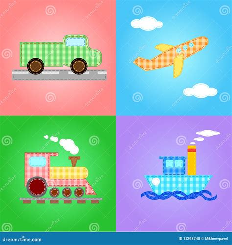 Funny Images Of Four Types Of Transport - Vector Stock Vector - Illustration of travel ...