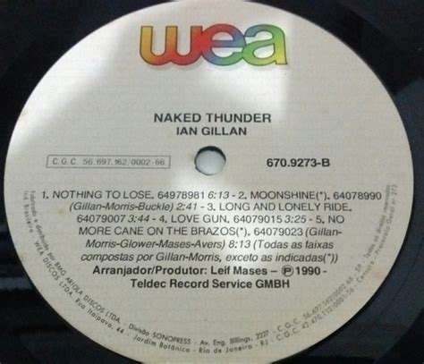 Lp Ian Gillan Naked Thunder Encarte Disco Vinil Mercadolivre