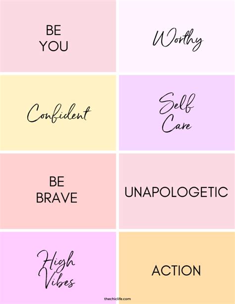 Colorful Vision Board Words Free Printable Pdf The Chic Life