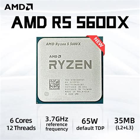 Newamd R5 5600x Ryzen 5 5600x 37 Ghz Six Core Twelve Thread 65w Cpu