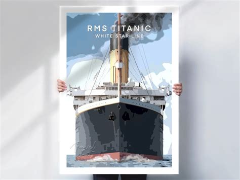 Rms Titanic Poster Titanic Art Print Rms Titanic Print White Star