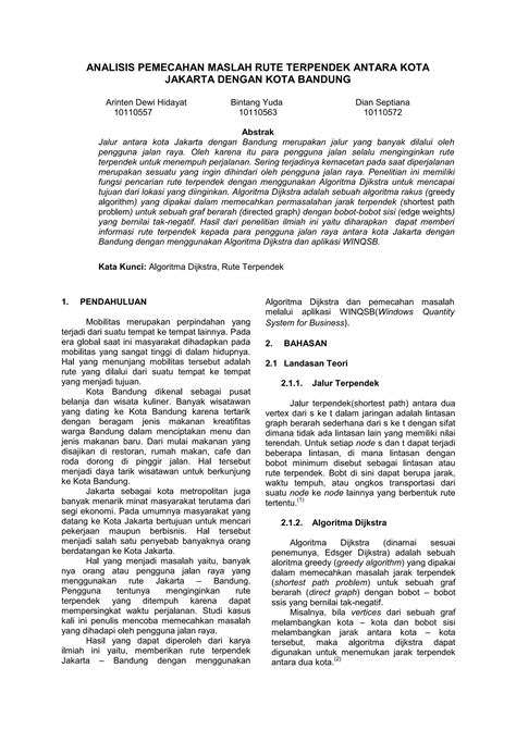 Pencarian Rute Terpendek Dengan Menggunakan Algoritma Djikstrak PDF