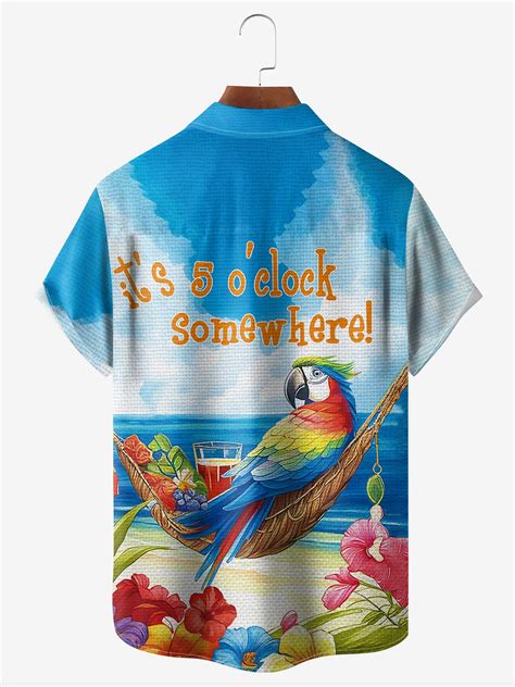 Hardaddy It S 5 O Clock Somewhere Parrot Beach Chest Pocket Short