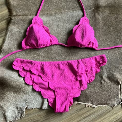 Marysia Swim Swim Marysia Hot Pink Antibes Scalloped Broadway String Bikini Poshmark