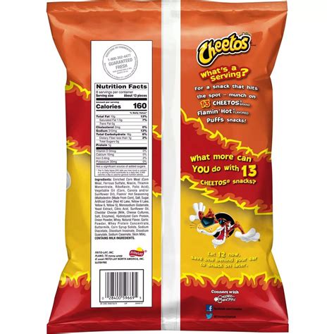 Buy Cheetos Puffs Cheese Flavored Snacks Flamin' Hot Flavored 8 Oz ...