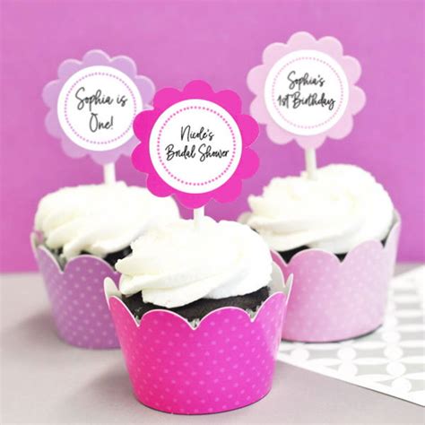 Personalized Cupcake Toppers Custom Cupcake Toppers Cupcake Etsy