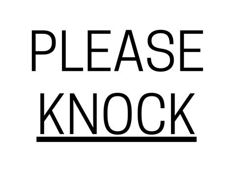 Printable Please Knock Sign Free Printable Signs 57 Off