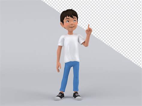 Pose Masculine De Dessin Animé De Personnage 3d PSD Premium