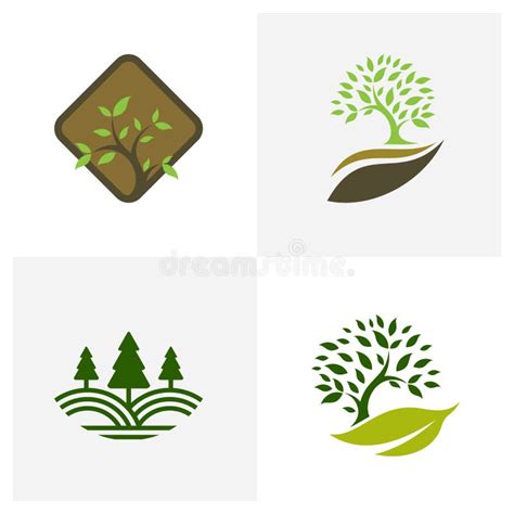 Satz Von Natur Landschaft Logo Design Vektor Illustration Kreative