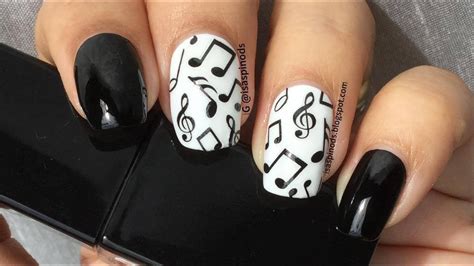 Nail Art Con Stickers De Notas Musicales Harunouta Youtube