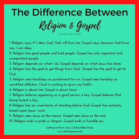 The Difference Between Religion And The Gospel