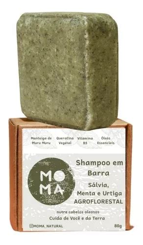 Shampoo Barra Sólido Natural Para Cabelo Oleoso De Menta