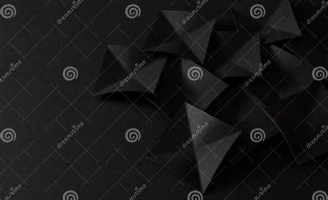 Abstract Black Square Shapes On Black Background Stock Photo Image Of