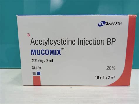 Samarth Acetylcysteine Mucomix 400mg Injection For Hospital Packaging