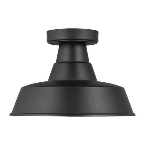 Generation Lighting Barn Light 1 Light Black Exterior Outdoor Flush