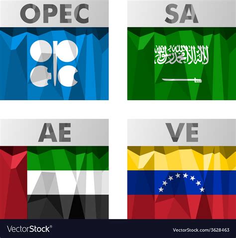 Opec countries flags Royalty Free Vector Image