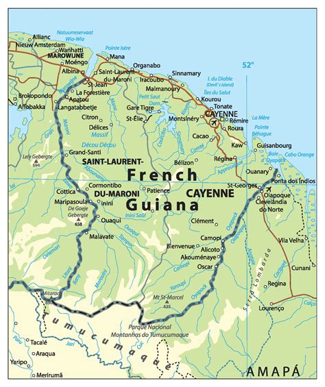 Guyane française - Voyages - Cartes