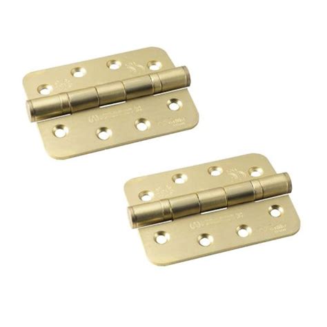 Eurospec Hin1433p13sbr Eurospec 102 X 76 X 3mm Radius Ball Bearing Hinge Grade 13 Satin Brass