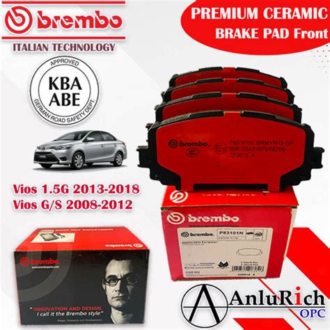 BREMBO Brake Pad Front Toyota Vios 1 5G 2013 2018 Vios G S 2008 2012 W