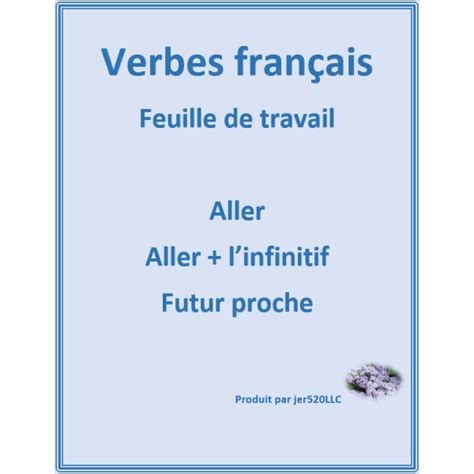 Futur Proche En Fran Ais Feuille De Travail