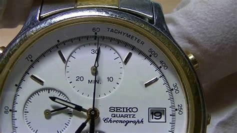 QUARTZ VINTAGE Seiko Quartz 7t32 CHRONOGRAPH WATCH Alarm ...