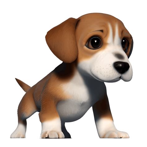 Renderização 3D de um adorável cachorrinho Beagle brincando Creative