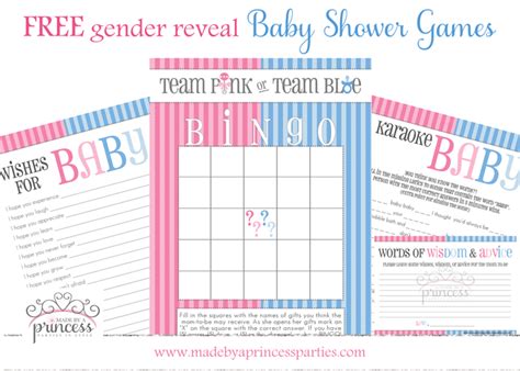 FREE Gender Reveal Baby Shower Games