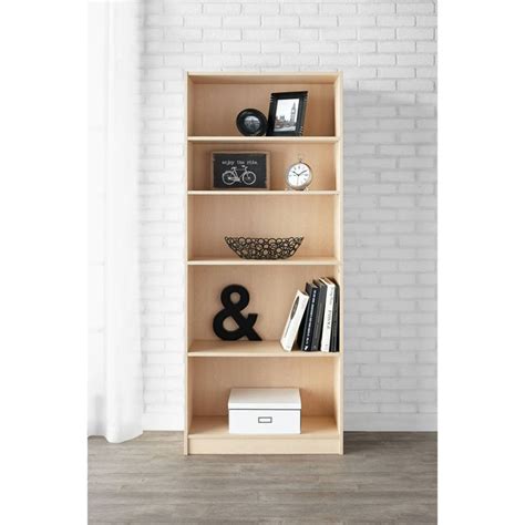 Mainstays 71 5 Shelf Bookcase With Adjustable Shelves True Black Oak