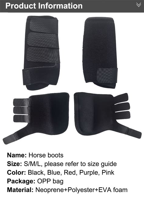black neoprene horse tendon soft sport equestrian riding foot protector