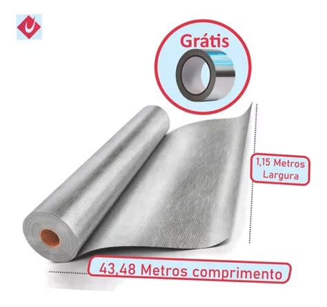 Manta Térmica Rafia Dupla Face 100m² 2fita Aluminizada Mebuscar Brasil