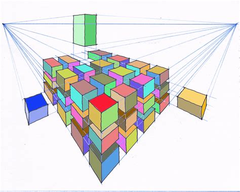 Colourful Boxes 230212 Two Point Perspective Learn To Draw