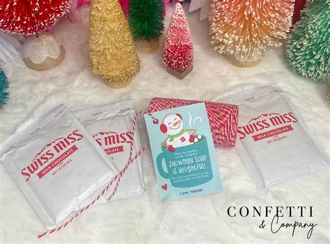 Snowman Soup Hot Chocolate Printable Hot Cocoa Christmas Gift Tag School Treat Classroom