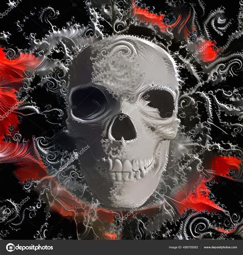 Dark Art Human Skull Rendering Stock Photo by ©rolffimages 489705082