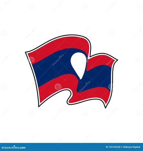 Laos Vector Flag National Symbol Of Laos Stock Vector Illustration