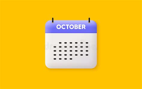 October Month Icon Event Schedule Oct Date Calendar Date 3d Icon