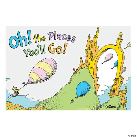 Dr Seuss Oh The Places Youll Go Backdrop Pc Oriental Trading