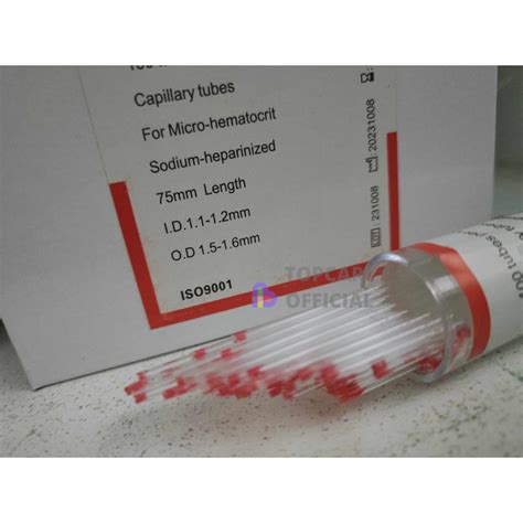 Capillary Tubes For Micro Hematocrit Sodium Heparinized Mm Length