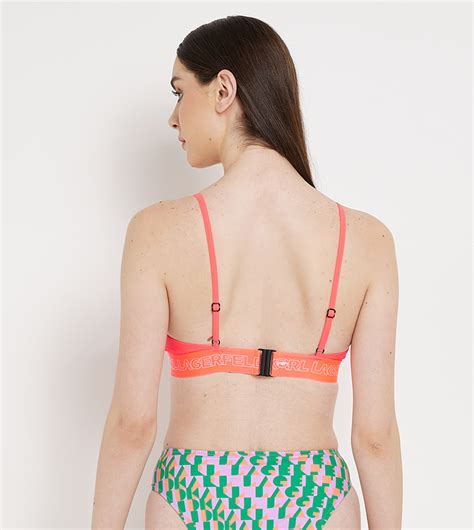 Buy Karl Lagerfeld Logo Waistband Bikini Top In Red Thstreet Uae