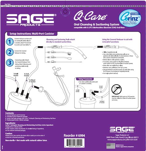 QCARE ORAL CLEANSING AND SUCTIONING SYSTEM COMPATIBLE WITH 0 12