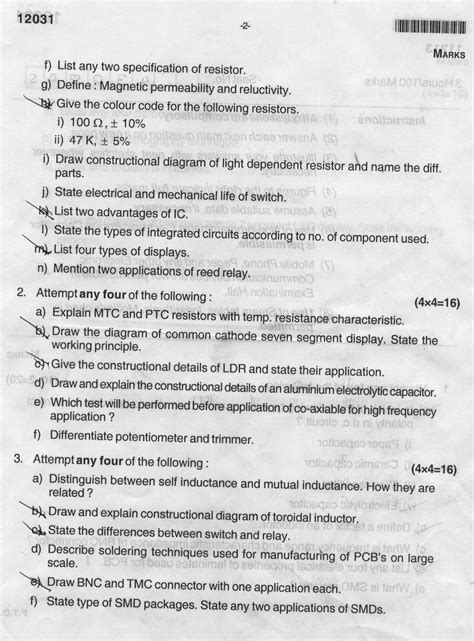 Maharashtra State Board Of Technical Education Msbte Question Paper For Diploma In Electronics