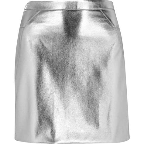 River Island Silver Mini Skirt Stylish Metallic Skirt