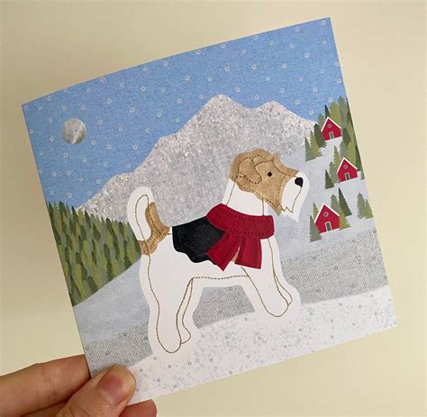 Wire Fox Terrier Christmas Greeting Card Etsy