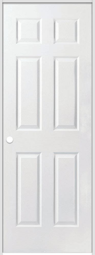 Masonite 36 Inch X 80 Inch Righthand Primed 6 Panel Textured Prehung Interior Door With Ra