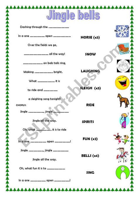 Jingle Bells Matching Filling Gaps ESL Worksheet By Sylwineczka