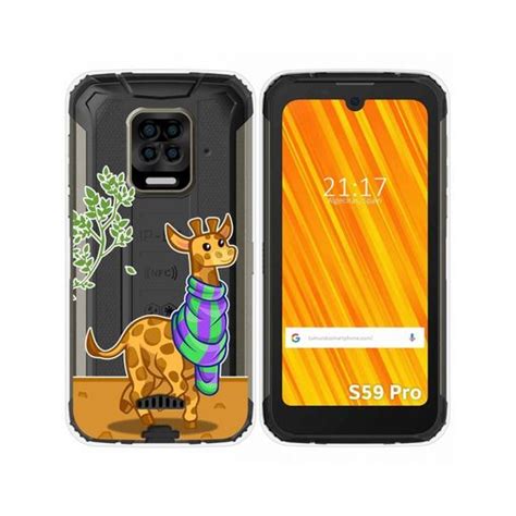 Funda Gel Transparente Para Doogee S59 Pro Diseño Jirafa Dibujos con